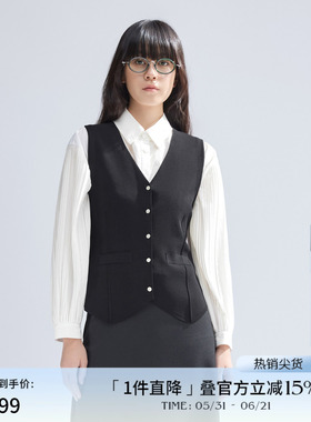 播v领针织马甲女商场同款2024新款小个子叠穿上衣BDR1UD0501