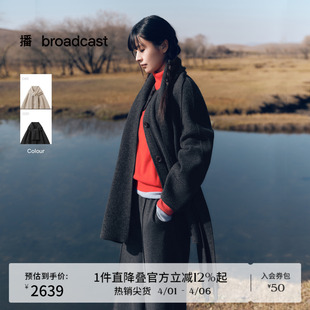 双面毛呢外套女秋冬新款 羊毛 播商场同款 上衣BDS4AD3627 短款