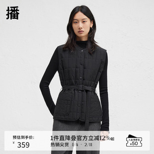 播商场同款简约舒适圆领24冬新款轻薄羽绒马甲背心女BDR4MD3561