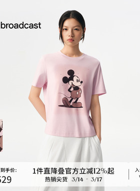 播商场同款迪士尼米奇系列印花休闲短袖T恤女春夏BDS3YD3033
