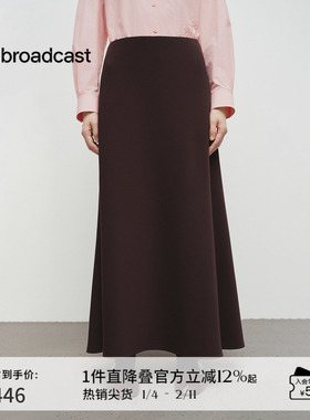 播商场同款简约垂感半身裙女25春秋新款气质长款小黑裙BDS1BD1190