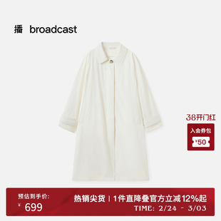 播白色复古中长款羽绒服女秋冬宽松休闲外套DDS4RD5276