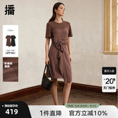 播层次感压褶连衣裙女2024夏季 长裙DDR2LD5696 高端法式 新款 时尚