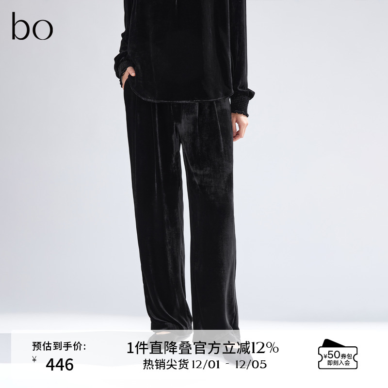 播黑标高端系列丝绒休闲裤