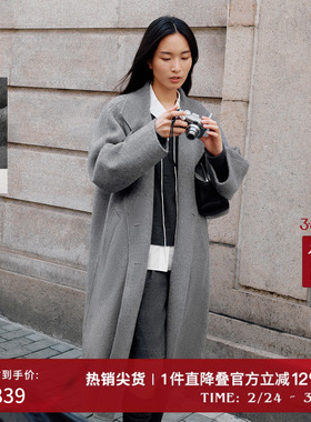 【羊毛】播商场同款单排扣气质24冬新中长款毛呢外套女BDR4AD3766