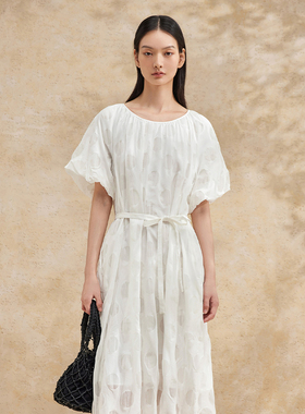 播白色连衣裙女2024夏新款甜美小个子初恋桔梗公主裙DDR2LD59246