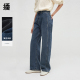DDR3KD5017 女高腰显瘦宽松直筒长裤 播春秋美式 复古牛仔裤