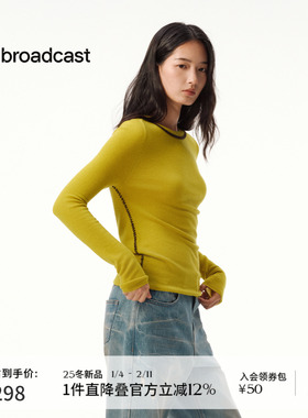 播修身圆领气质针织衫女秋冬显瘦黑色内搭上衣DDS4SD5189