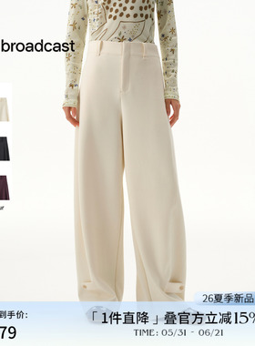 播商场同款宽松阔腿休闲裤女26春季新品高腰通勤长裤BDT1KD1228