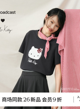 【Hello Kitty合作】【卢昱晓同款】播26秋新品印花T恤BDT3YD3251