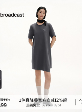 播商场同款不对称裙摆连衣裙女夏新款法式短袖长裙BDS2LD2438