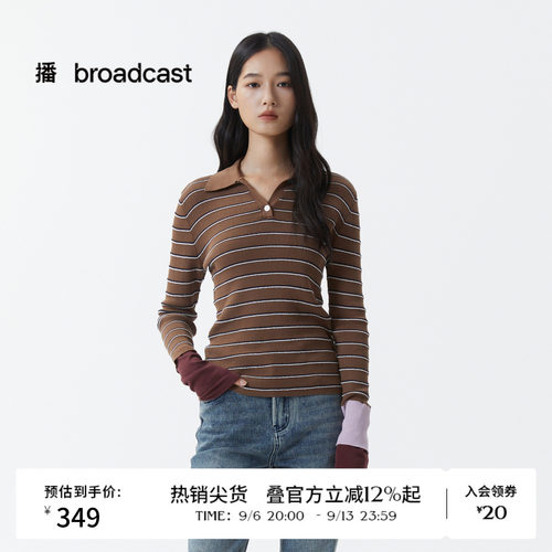 条纹休闲polo领