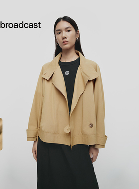 播商场同款短款复古高智风衣女25春季新款休闲宽松外套BDS1FD1530