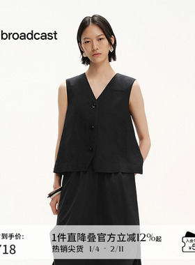 播商场同款时髦洋气马甲上衣女夏季新款黑色坎肩BDS2MD2456