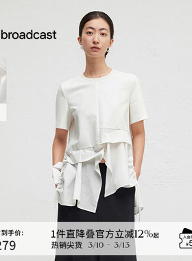 播商场同款设计感T恤女夏季不规则别致可露丽短袖上衣BDR3YD1765