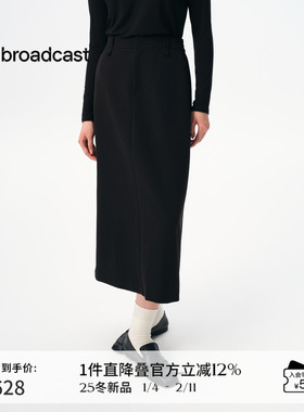 播商场同款黑色半身裙女25秋季新款美式时尚通勤A字裙BDS3BD3129