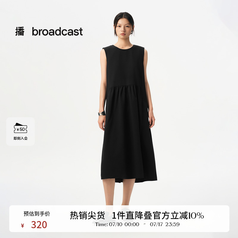 播学院风无袖连衣裙女商场同款