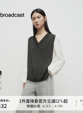 播商场同款职场通勤假两件拼接毛衫女春秋新款上衣BDS1SD1101