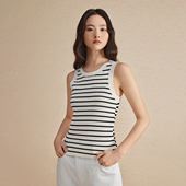 条纹内搭上衣 播无袖 条纹背心女2024显瘦休闲百搭修身 DDR2SD5577