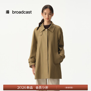【商场同款】播26秋新品中长款风衣女轻熟风通勤外套BDT3FD3415