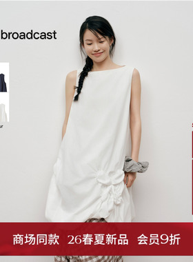 【自然压褶】肌理素爽棉 播漂亮无袖连衣裙女26夏新款BDT2LD2922