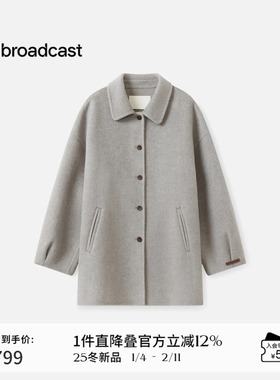 【100%羊毛】播灰色短款毛呢外套女冬季气质外套DDS4WD5115
