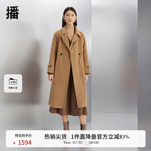 冬毛呢外套BDQ4AD1186 播美拉德骆驼绒呢大衣女商场同款