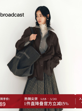 播商场同款休闲宽松短外套女秋季新品立领美式上衣BDS3WD3313