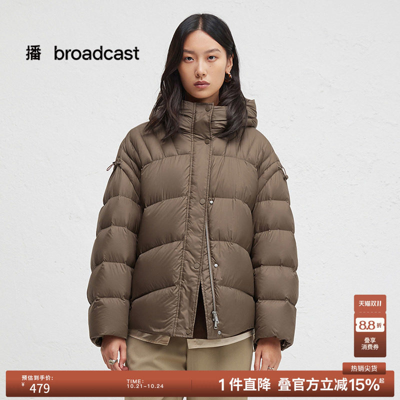 播冬季90白鸭绒羽绒服女休闲宽松面包服保暖外套DDR4RD5081