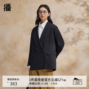 小西服BDR2XD1139 2024春夏小个子短款 播黑色西装 外套女商场同款