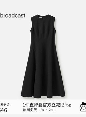 播商场同款鱼尾收腰法式无袖小黑裙女25春秋新款连衣裙BDS1LD1336