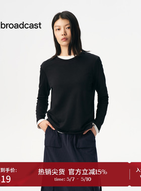 播商场同款正肩圆领休闲长袖T恤女春秋通勤上衣BDS3YD3004