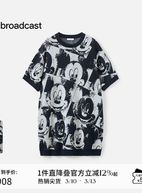 播商场同款迪士尼米奇系列宽松提花连衣裙女秋新品BDS3LD3194