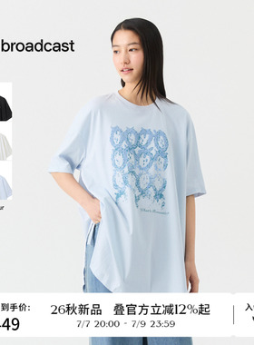 播26秋新品短袖T恤女复古文艺松弛感印花上衣DDT3YD5953