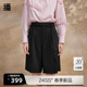 女2024春夏梨型身材显瘦阔腿五分裤 播可调节西装 短裤 DDR2KD5441