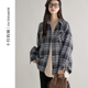 春秋外穿宽松遮肚上衣春装 格子2026新款 经典 十月妈咪孕妇休闲衬衫