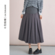 十月妈咪孕妇托腹百褶半身裙2025新款 秋冬加厚外穿宽松中长裙冬装