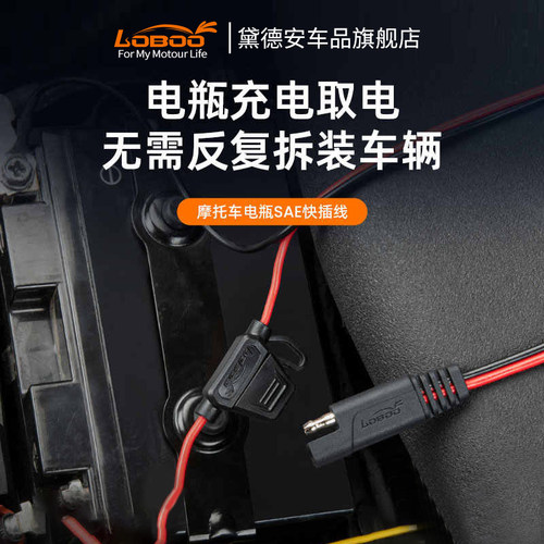 LOBOO萝卜摩托车电瓶CSAE快接线
