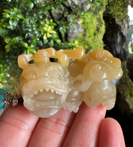 杨玉家天然黄龙玉冰黄老料霸王貔貅钥匙包包车挂件证书送礼新品