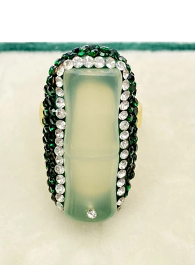 2026新款绿玉髓铜镀18K真金戒指指环活口开口小众设计ins潮复古女