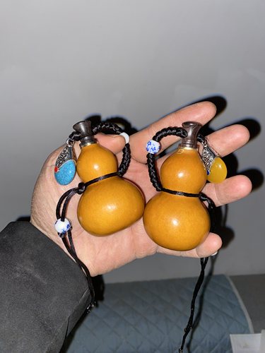 天然形状漂亮开口小酒葫芦随身携带挎包挂件装饰手工编绳赠送亲友