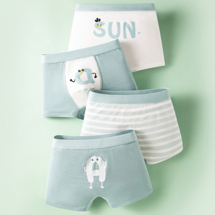 头大小童四角平角裤 男童内裤 A类宝宝裤 纯棉男孩短裤 2岁3到6岁 夏季