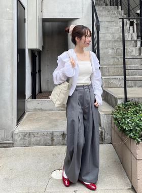 kas2025春夏 前褶皱洋气轮廓感西装裤QC