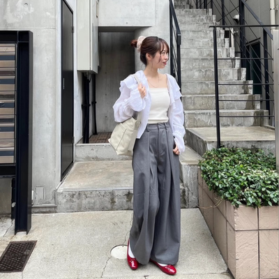 kas2025春夏 前褶皱洋气轮廓感西装裤