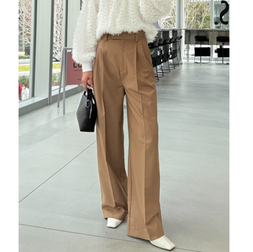 小众2026早春 超好版型微喇叭褶子边边休闲西装长裤,女装/女士精品,休闲裤,淘宝优惠券,粉丝福利购,淘宝优惠卷