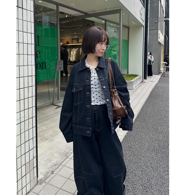 RC2026春夏 后腰系带造型感休闲牛仔外套