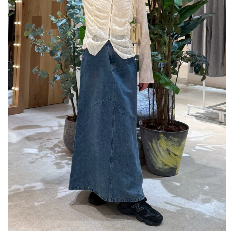 kas2026春夏 复古牛仔休闲长款鱼尾半身长裙