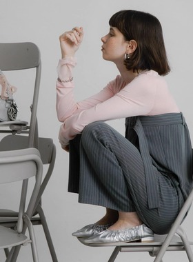 sen2025春季画报款 2way抹胸减龄腰带休闲西装连体裤QC