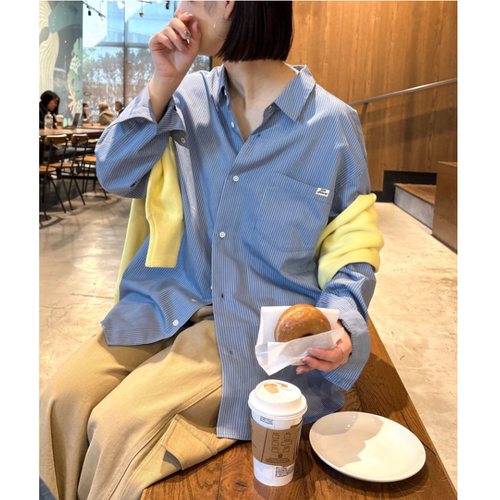 CP2026春夏 立体条纹纹理超正色调男女同款宽松衬衫