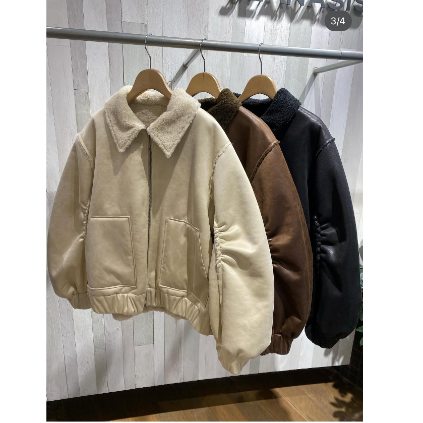 JS2025冬季 人气款两面穿立体轮廓镰刀袖复古棉衣外套